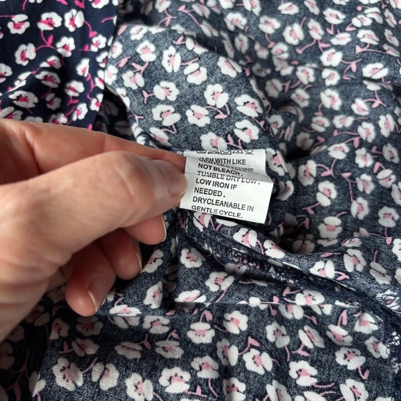 Chic Navy Blue, Pink and White Floral Midi Dress - Picture 6 of 7